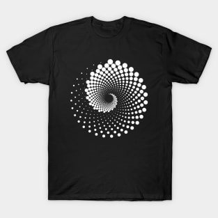 Fibonacci Sequence: Spiraling Dots 2 on a Dark Background T-Shirt